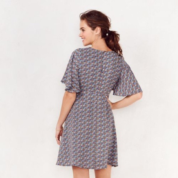 SOLD LC Lauren Conrad Babydoll Dress Blue Sz - Picture 5 of 6